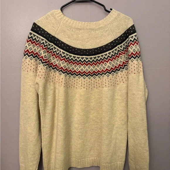 Duluth trading company wool blend nordic sweater XL Fair Isle Cabin 75% Wool - Picture 5 of 6